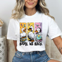XL White Bruh We Back Teacher Comfort Colors Tee, Back To School Printed Tee, Teacher Funny Duck Shirt