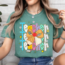 XXL Light Green Preppy Teacher Stacked Pencil Bow Comfort Colors Tee, Back To School Teacher Printed Tee, School Time Shirt