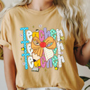 XXL Mustard Preppy Teacher Stacked Pencil Bow Comfort Colors Tee, Back To School Teacher Printed Tee, School Time Shirt