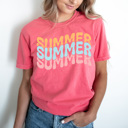 XXL Watermelon Summer Stacked Comfort Colors Tee, Summer Fun Printed Tee, Colorful Summer Shirt