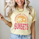 XXL Butter Forever Chasing Sunsets Comfort Colors Tee, Summer Beach Printed Tee, Sunset Summer Tee
