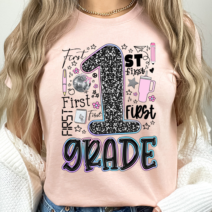 Composition Notebook Grade Teacher Graphic Tee, Back To School Teach Printed Tee, Grade School Shirt