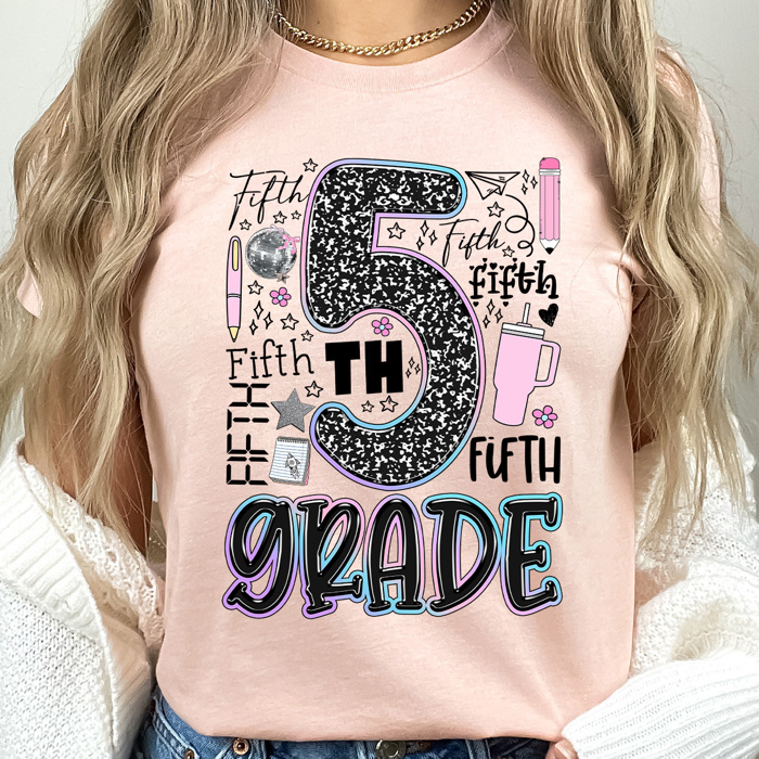 Composition Notebook Grade Teacher Graphic Tee, Back To School Teach Printed Tee, Grade School Shirt