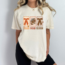 Small Ivory Touch Down Season Comfort Colors Tee, Bows And Football Printed Tee, Fall Football Season Shirt