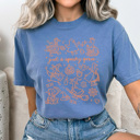 Small Blue Jean Just A Spooky Goose Comfort Colors Tee, Halloween Goose Printed Tee, Spooky Halloween Shirt