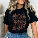 Large Black Just A Spooky Goose Comfort Colors Tee, Halloween Goose Printed Tee, Spooky Halloween Shirt