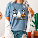 XXL Blue Jean Halloween Costume Geese Comfort Colors Tee, Spooky Goose Printed Tee, Halloween Funny Tee 
