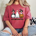 Medium Crimson Halloween Costume Geese Comfort Colors Tee, Spooky Goose Printed Tee, Halloween Funny Tee 