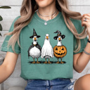 Medium Light Green Halloween Costume Geese Comfort Colors Tee, Spooky Goose Printed Tee, Halloween Funny Tee 
