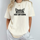 Large Ivory Kiss Cam Karma Comfort Colors Tee, Funny Viral Kiss Cam Meme Printed Tee, Karma Cat Shirt 