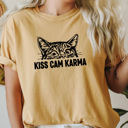 Small Mustard Kiss Cam Karma Comfort Colors Tee, Funny Viral Kiss Cam Meme Printed Tee, Karma Cat Shirt 