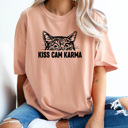 XL Peachy Kiss Cam Karma Comfort Colors Tee, Funny Viral Kiss Cam Meme Printed Tee, Karma Cat Shirt 