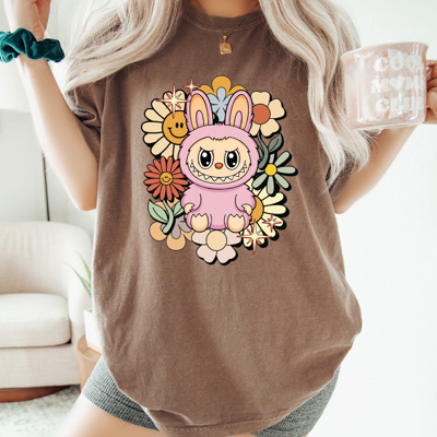 Little Monsters Floral Comfort Colors Tee, Bubu Flowers Printed Tee, Furry Friend Tee