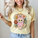 Small Butter Little Monsters Floral Comfort Colors Tee, Bubu Flowers Printed Tee, Furry Friend Tee