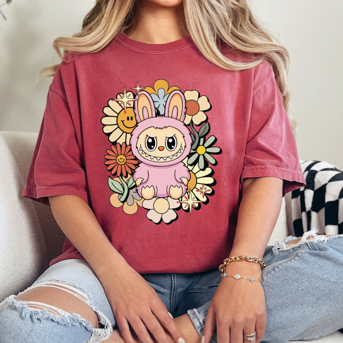 Little Monsters Floral Comfort Colors Tee, Bubu Flowers Printed Tee, Furry Friend Tee