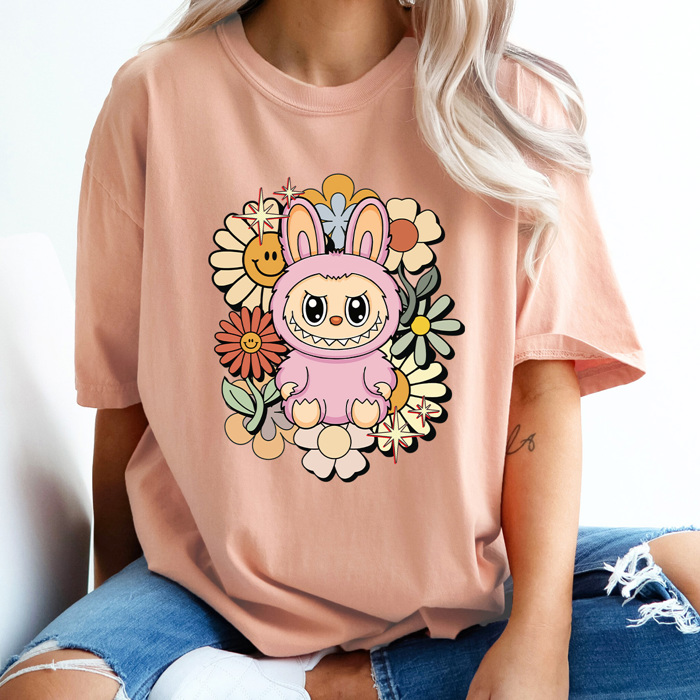 Little Monsters Floral Comfort Colors Tee, Bubu Flowers Printed Tee, Furry Friend Tee