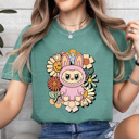  Little Monsters Floral Comfort Colors Tee, Bubu Flowers Printed Tee, Furry Friend Tee