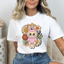  Little Monsters Floral Comfort Colors Tee, Bubu Flowers Printed Tee, Furry Friend Tee