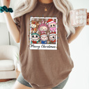 Small Espresso Little Monsters Christmas Polaroid Comfort Colors Tee, Furry Bubu Holiday Printed Tee, Trendy Christmas Toy Shirt   