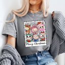 XL Gray Little Monsters Christmas Polaroid Comfort Colors Tee, Furry Bubu Holiday Printed Tee, Trendy Christmas Toy Shirt   