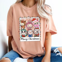 XXL Peachy Little Monsters Christmas Polaroid Comfort Colors Tee, Furry Bubu Holiday Printed Tee, Trendy Christmas Toy Shirt   