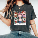 XXL Pepper Little Monsters Christmas Polaroid Comfort Colors Tee, Furry Bubu Holiday Printed Tee, Trendy Christmas Toy Shirt   