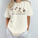 Medium Ivory Just A Football Goose Comfort Colors Tee, Silly Goose Printed Tee, Game Day Football Goose 