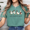 XL Light Green Just A Football Goose Comfort Colors Tee, Silly Goose Printed Tee, Game Day Football Goose 