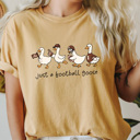 Medium Mustard Just A Football Goose Comfort Colors Tee, Silly Goose Printed Tee, Game Day Football Goose 