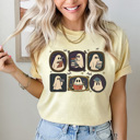 Medium Butter Spooky Ghost Gallery Wall Comfort Colors Tee, Haunted Picture Frames Printed Tee, Halloween Ghost Shirt