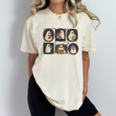 XL Ivory Spooky Ghost Gallery Wall Comfort Colors Tee, Haunted Picture Frames Printed Tee, Halloween Ghost Shirt