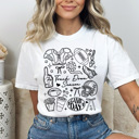 Medium White Touch Down Season Football Comfort Colors Tee, Trendy Game Day Collage Printed Tee, Football Season Shirt 