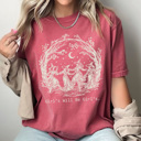Medium Crimson Girl's Will Be Girl's Witchy Comfort Colors Tee, Witch Coven Funny Printed Tee, Halloween Spooky Shirt