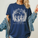 XXL Navy Girl's Will Be Girl's Witchy Comfort Colors Tee, Witch Coven Funny Printed Tee, Halloween Spooky Shirt