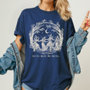  Girl's Will Be Girl's Witchy Comfort Colors Tee, Witch Coven Funny Printed Tee, Halloween Spooky Shirt