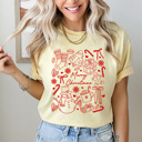 Medium Butter Merry Chirstmas Comfort Colors Tee, Holiday Printed Tee 
