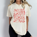XL Ivory Merry Chirstmas Comfort Colors Tee, Holiday Printed Tee 