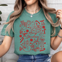 XXL Light Green Merry Chirstmas Comfort Colors Tee, Holiday Printed Tee 