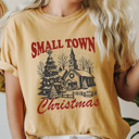 Large Mustard Samll Town Christmas Comfort Colors Tee, Holiday Graphic Tee, Winter Wonderland Shirt 
