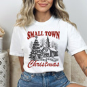 XXL White Samll Town Christmas Comfort Colors Tee, Holiday Graphic Tee, Winter Wonderland Shirt 