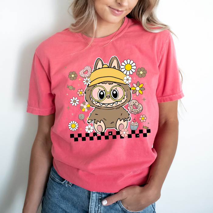 Little Monsters Toy Comfort Colors Tee, Bubu Favorites Printed Tees, Trendy Toy Shirt
