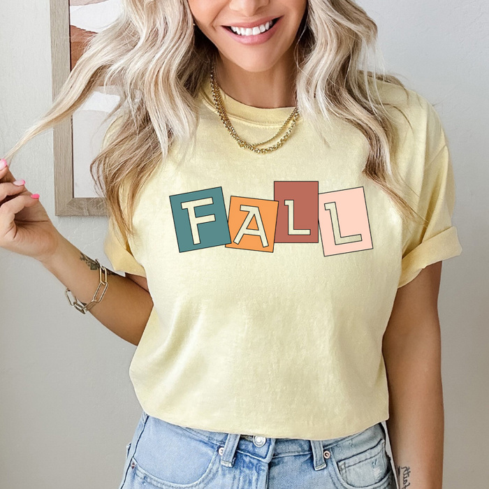 Colorful Thankful Fall Comfort Colors Tee, Hello Pumpkin Printed Tee, Colored Pumpkins Fall Tees 