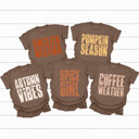 Small Espresso Fall Season Vibes Comfort Colors Tees, Pumpkin Season Printed Tee, Sweater Weather, Autumn Vibes, Spice Girl, Coffee Weather 
