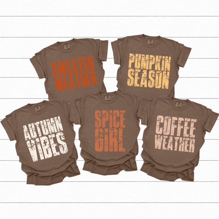 Fall Season Vibes Comfort Colors Tees, Pumpkin Season Printed Tee, Sweater Weather, Autumn Vibes, Spice Girl, Coffee Weather 
