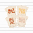 Large Ivory Fall Season Vibes Comfort Colors Tees, Pumpkin Season Printed Tee, Sweater Weather, Autumn Vibes, Spice Girl, Coffee Weather 