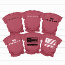 Small Crimson Freedom Comfort Colors Tees, Free Speech Graphic Tee, God Family Country Printed Tee 