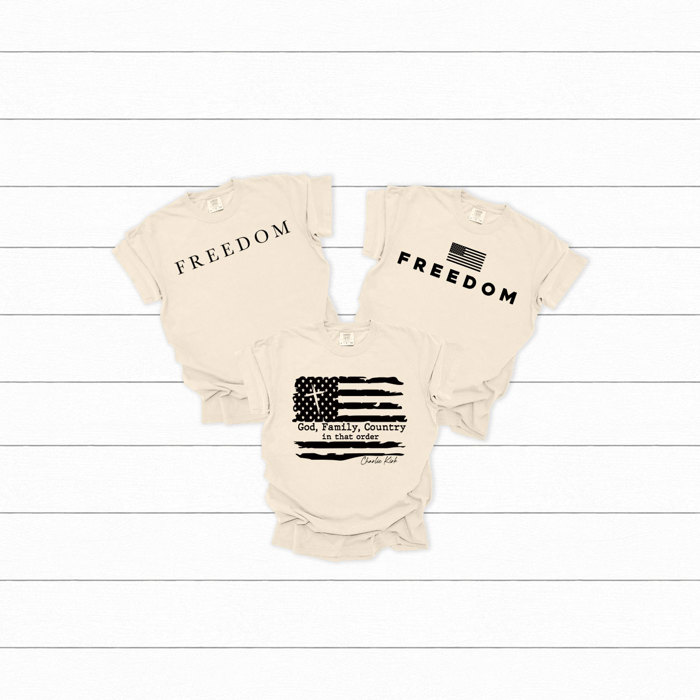 Freedom Comfort Colors Tees, Free Speech Graphic Tee, God Family Country Printed Tee 