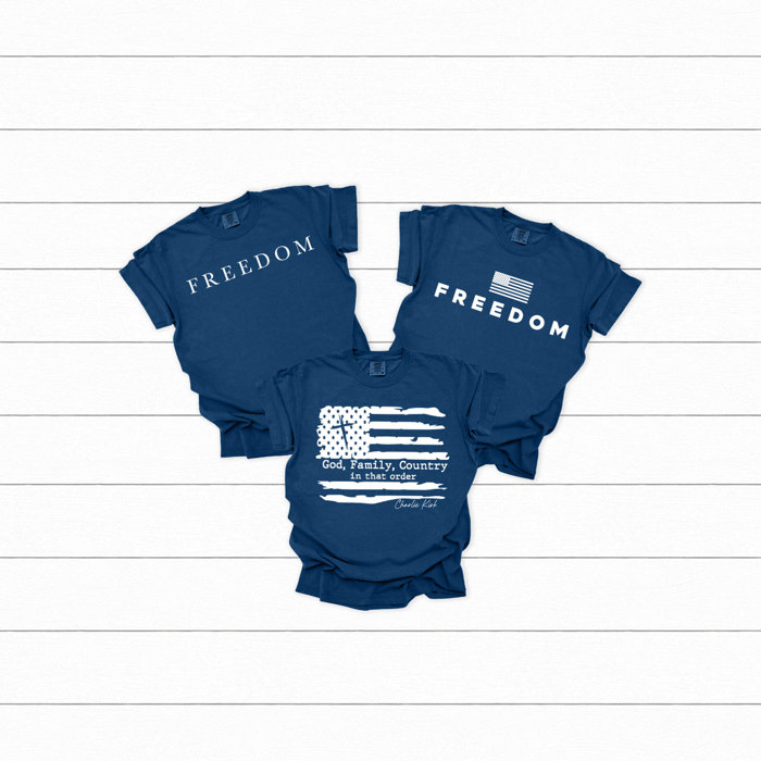 Freedom Comfort Colors Tees, Free Speech Graphic Tee, God Family Country Printed Tee 