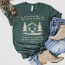 XXL Forest Green For God So Loved The World Graphic Tee, Chirstmas, Birth Of Jesus Holiday Shirt 
