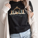 XXL Black The Greatest Gift Of All Graphic Tee, Christmas Nativity Shirt, Jesus Birth Watercolor Tee